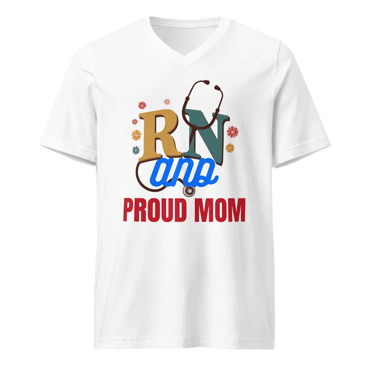RN and Proud Mom Floral V-Neck Tee product image (5)