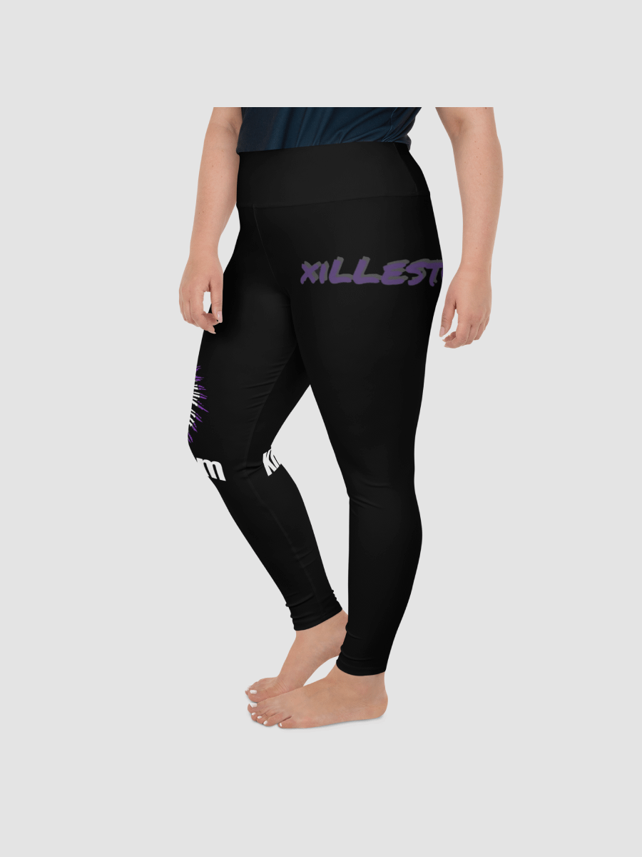 [xiLLestChief] All-Over Print Plus Size Leggings - Black product image (5)