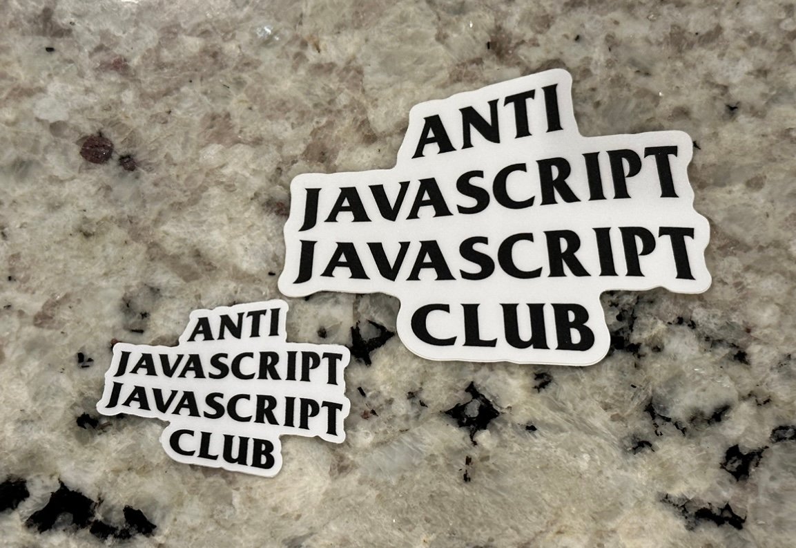 Anti JavaScript/TypeScript Club Stickers product image (4)