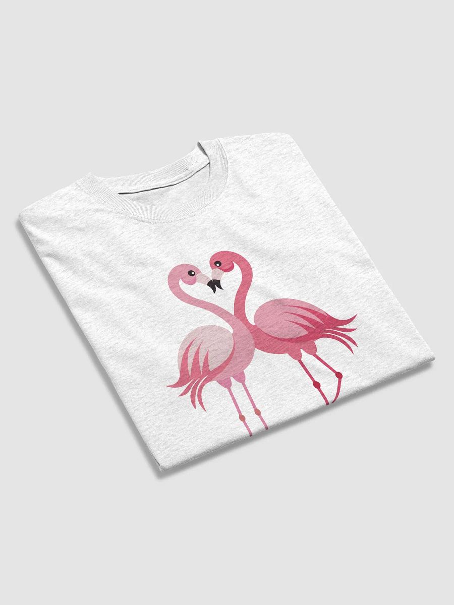 Flamingo Love Bird T-Shirt, Cute Happy Tee for Gen Z, Unisex T Shirt Short Sleeve, Flamingo Lover Gift, Heart Shape Design, Flamingo Apparel product image (4)
