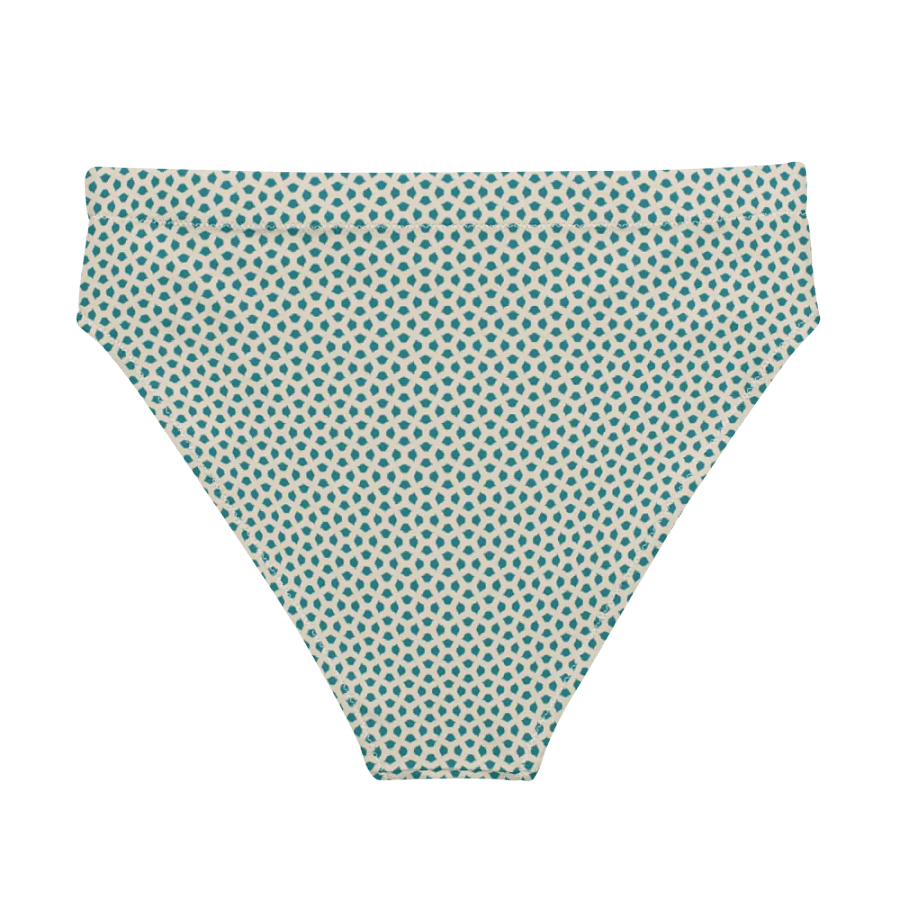 Blue leaves Hight Waisted Bikini Bottom product image (6)