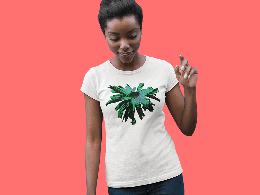 Abstract Floating Daisy Women's Fitted T Shirt product image (3)