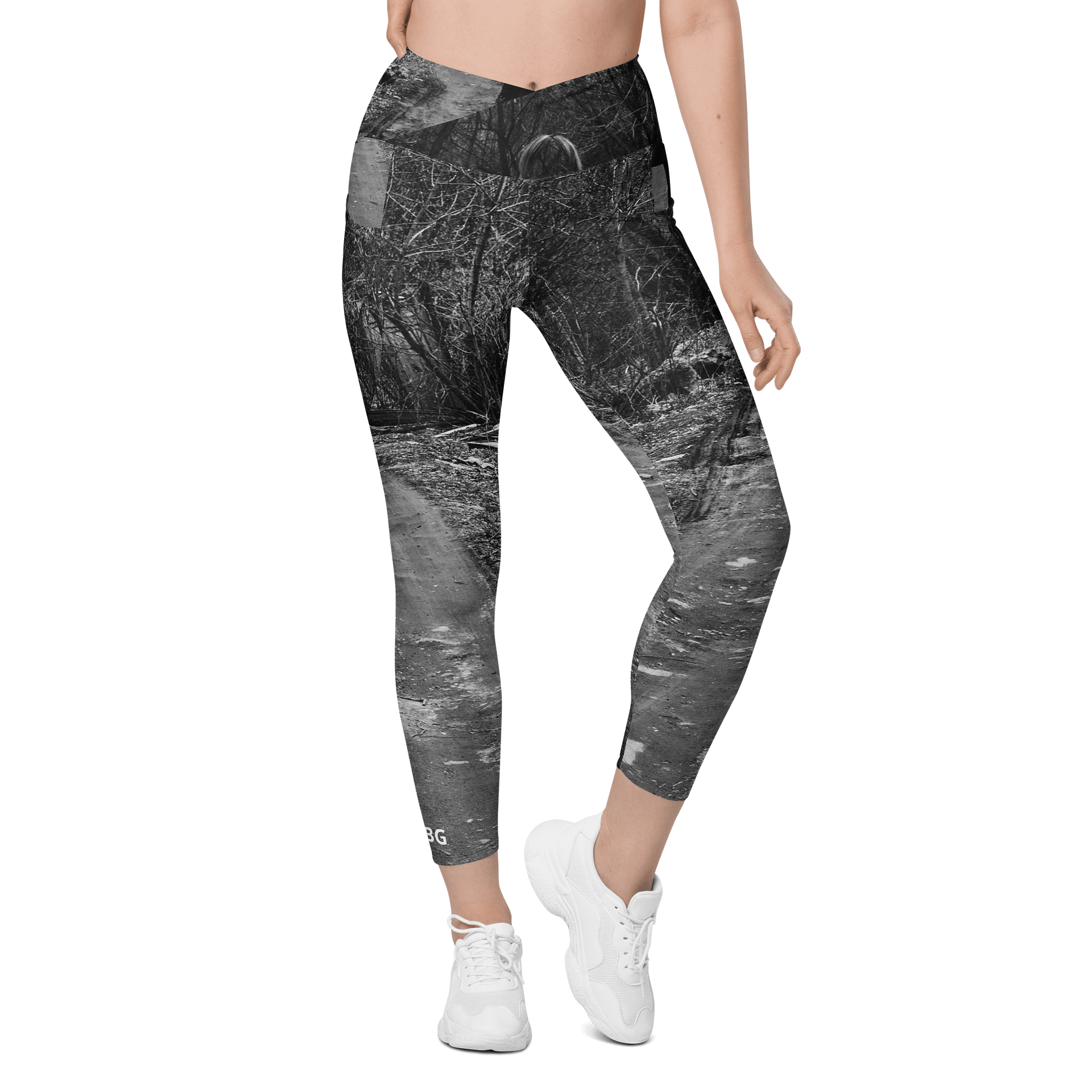 'Music For Horror Films' Sun-Protect Crossover Leggings with Pockets product image (1)