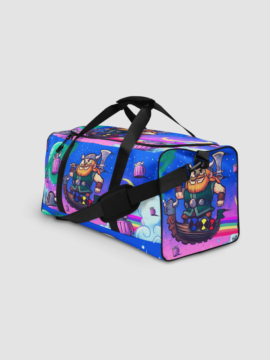 Flying Bumkin in viking war canoe All-Over Print Duffle Bag product image (3)