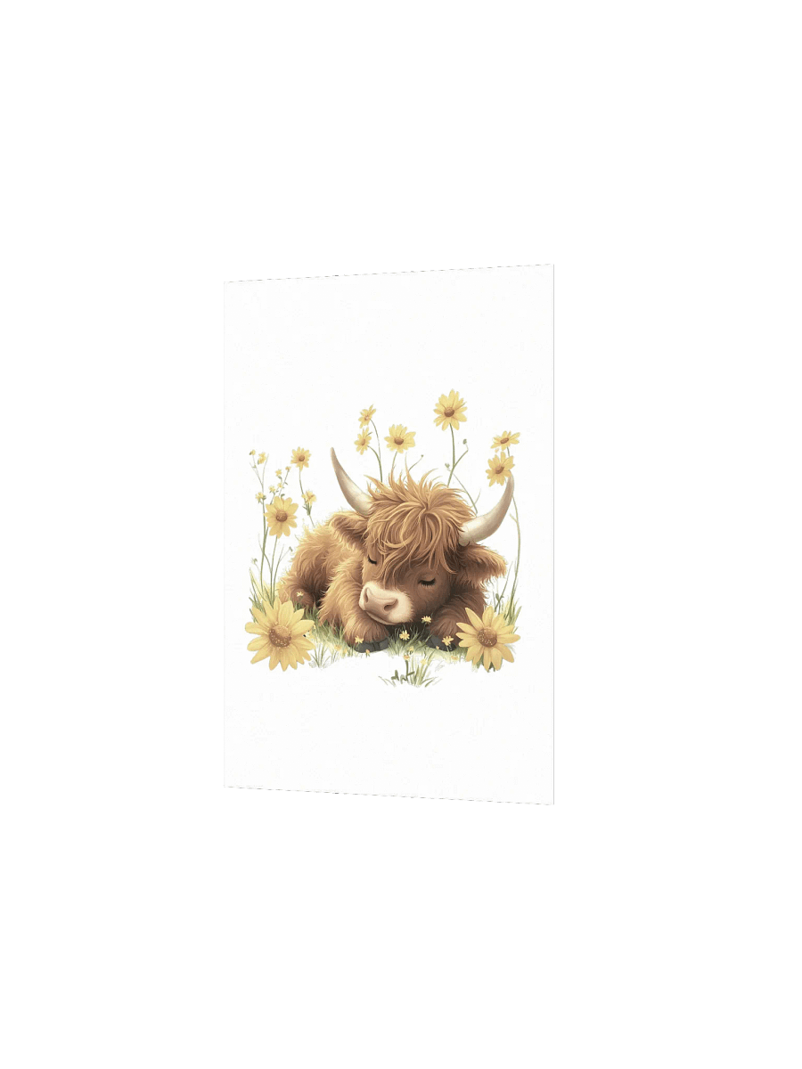 Highland Cow Yellow Wildflower Nursery Print product image (3)