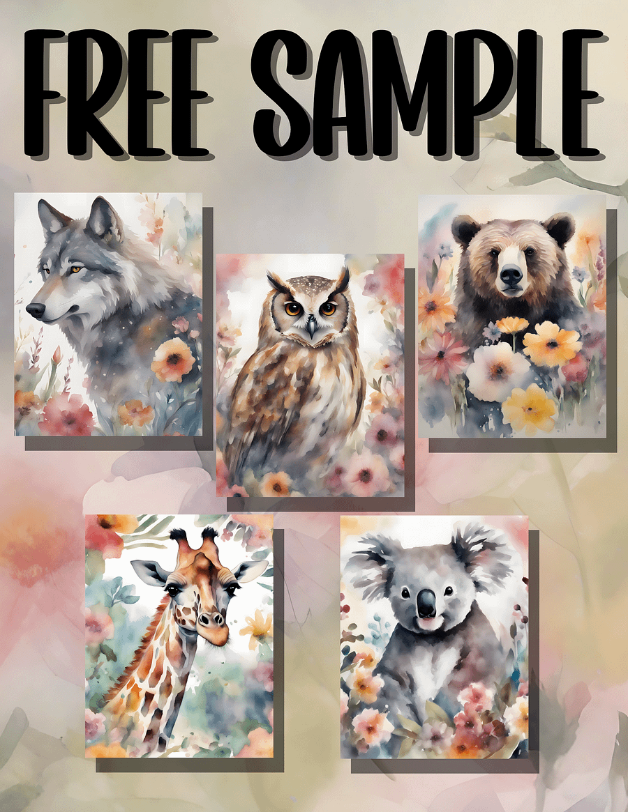 Free Sample Animal Reverse Coloring Pages Mini Pack product image (1)