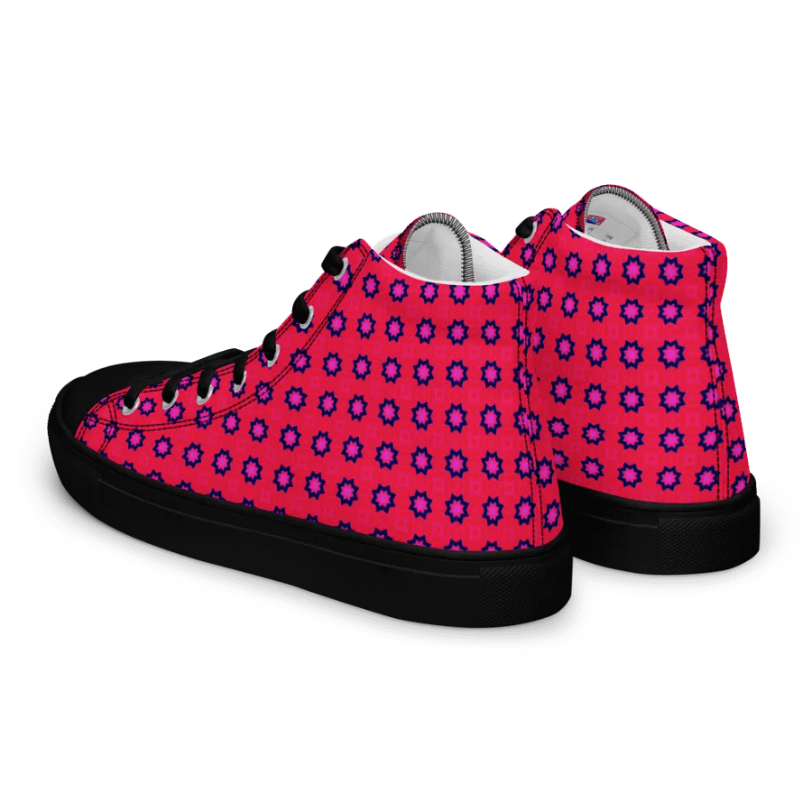 Abstract Red Ladies Canvas Shoes High Tops product image (4)