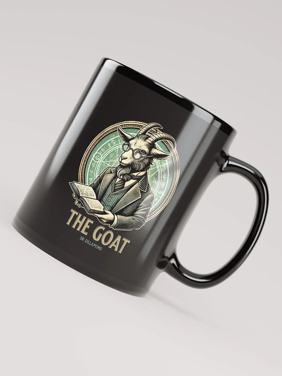 Dr. Dillamond "The GOAT" Broadway Mug – Black Glossy Ceramic Coffee Cup product image (4)