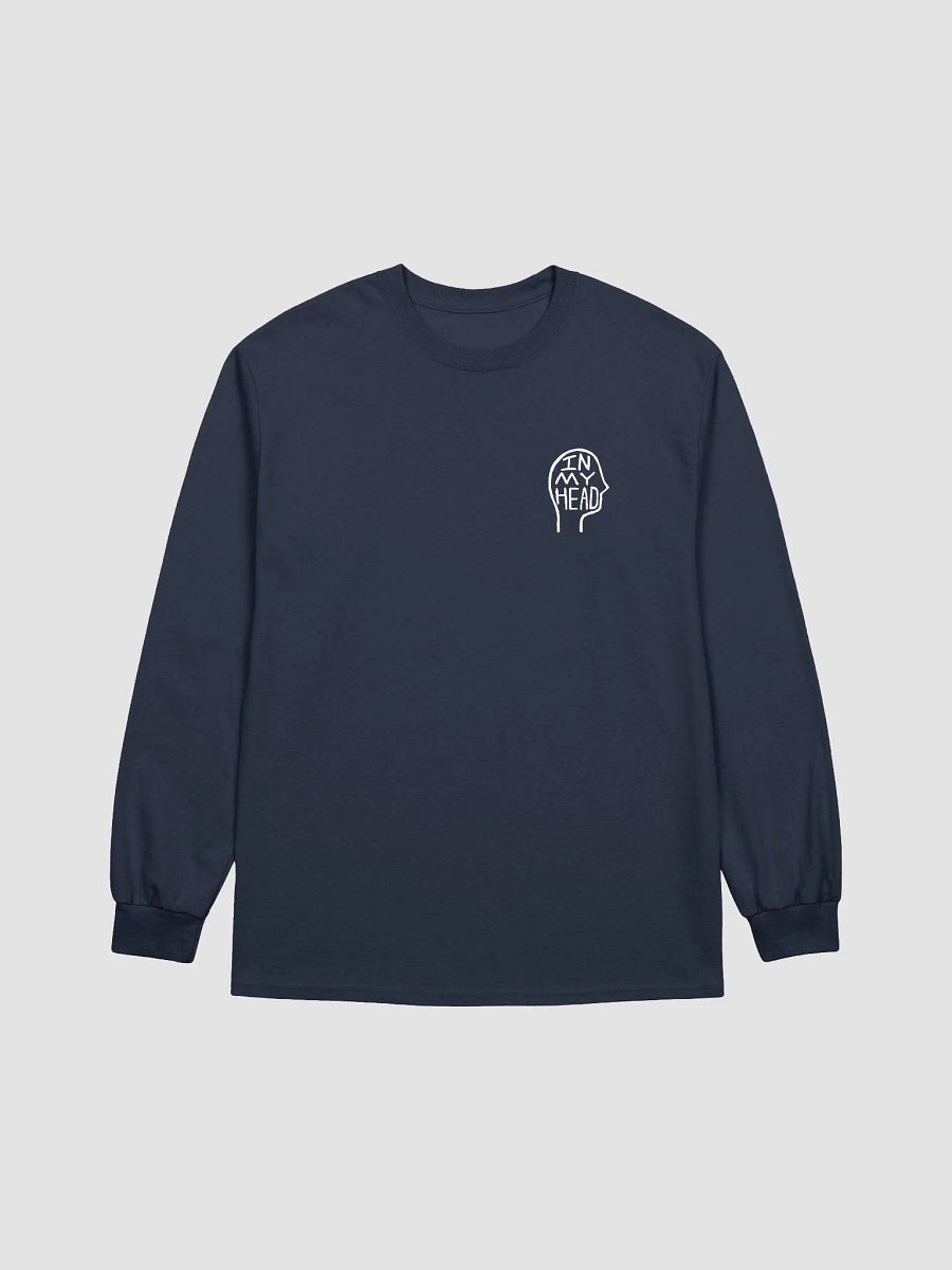 In My Head (sm. white design) printed cotton long sleeve product image (2)