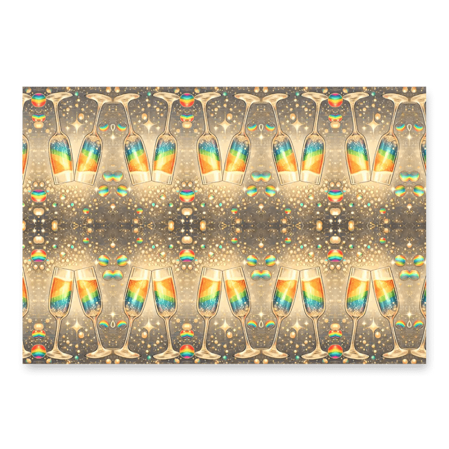 Rainbow Champagne Celebration Wrapping Paper Set product image (3)