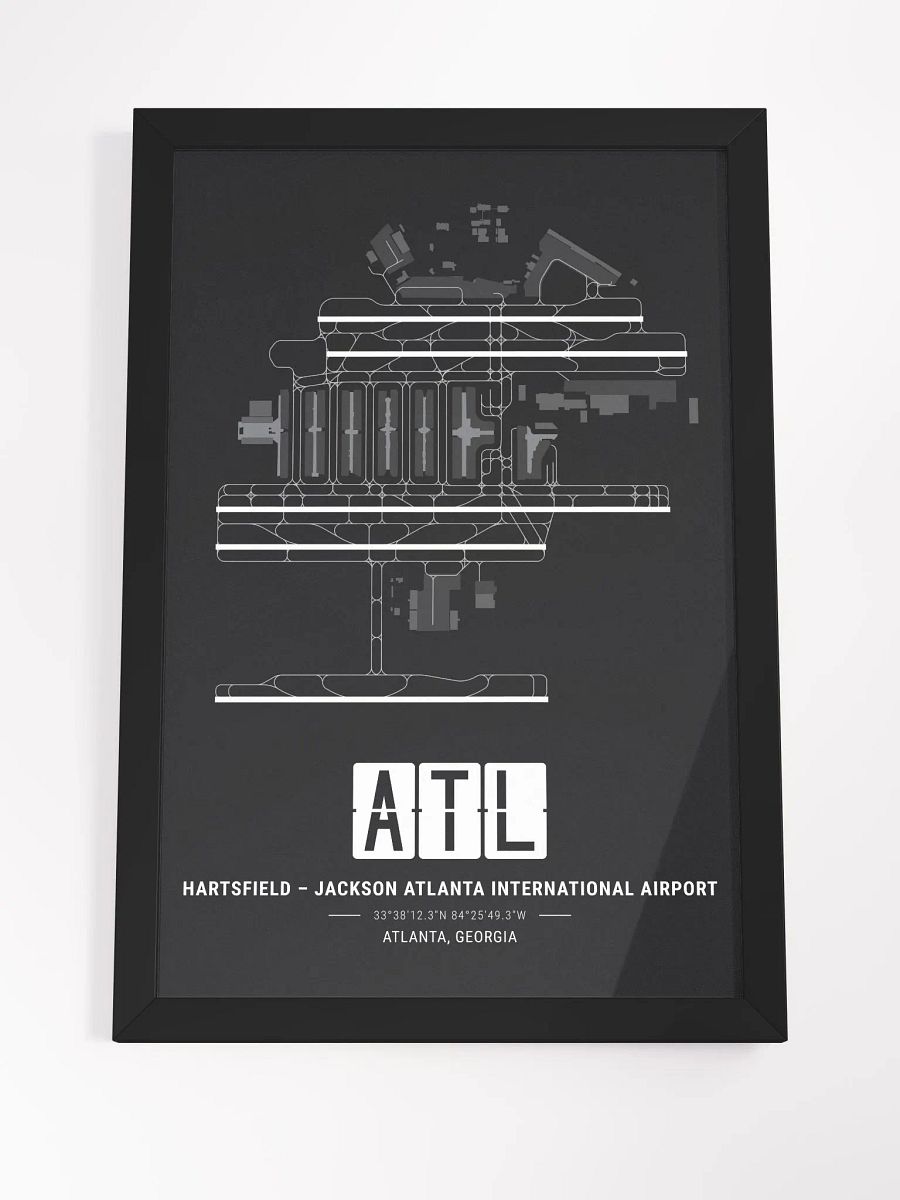 Framed Airport ATL Premium Map On Matt Paper product image (4)