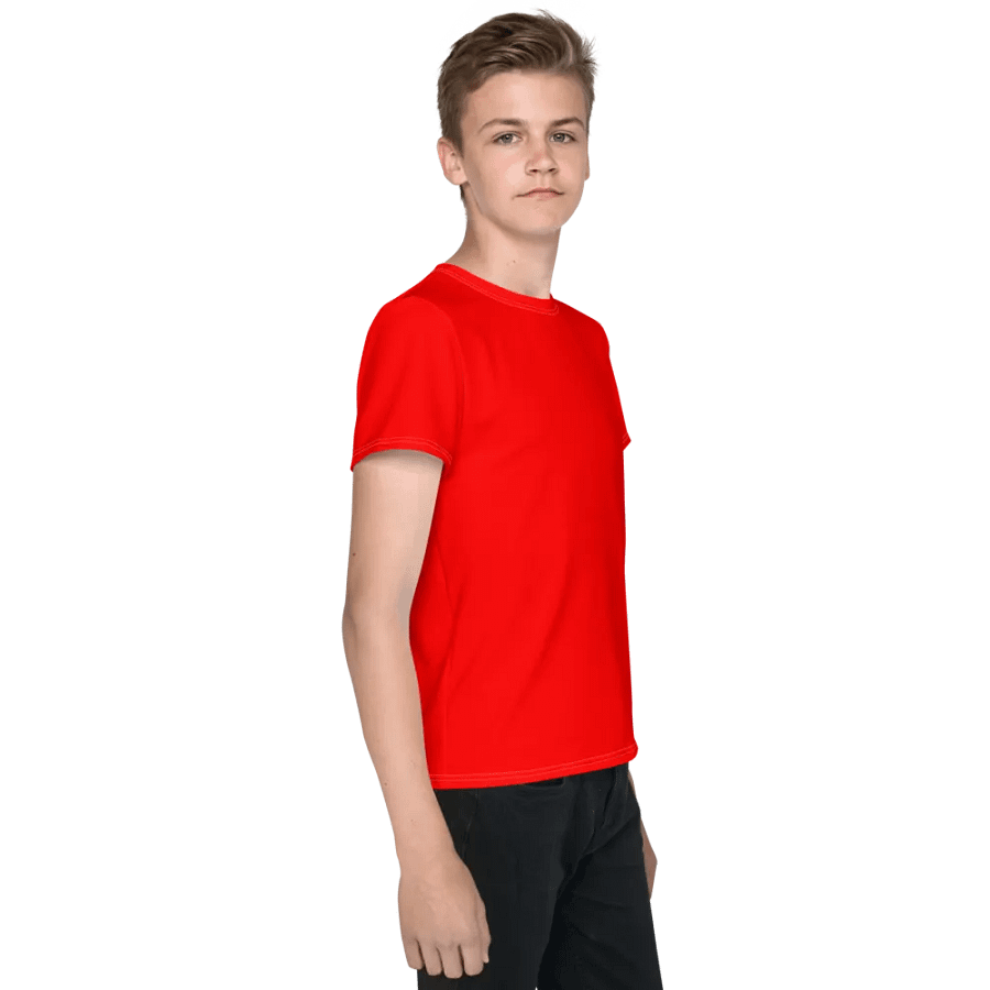 Youth Plain Color Red T-Shirt product image (4)