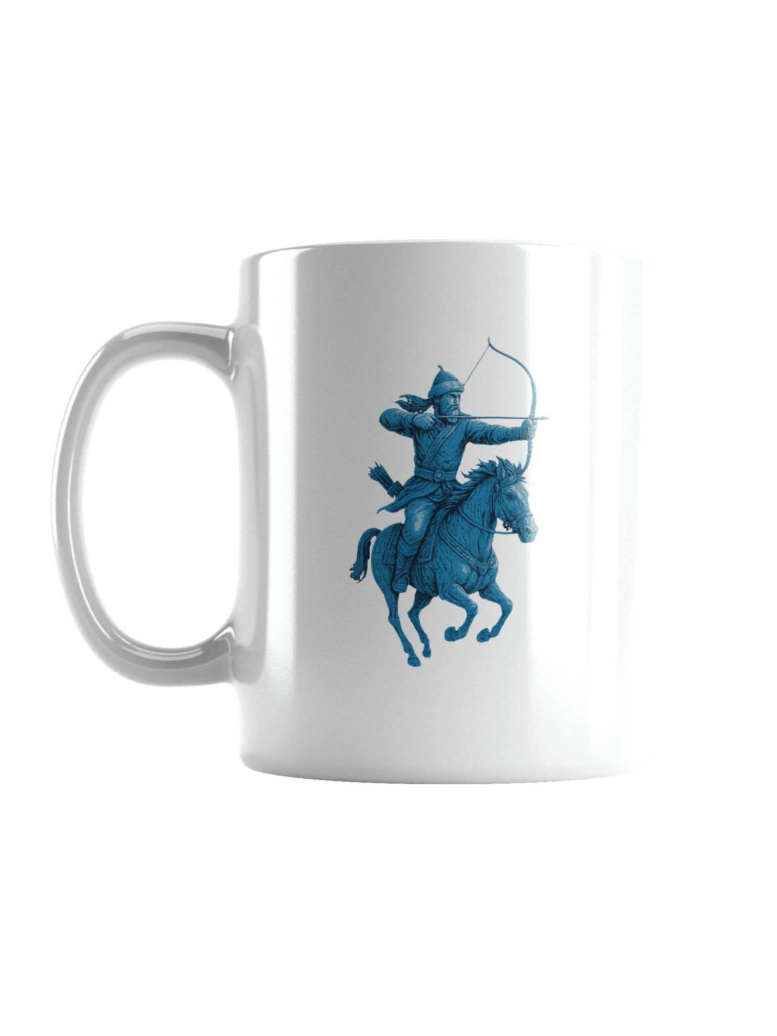 Steppe Archer Reverie: Monochromatic Ceramic Artisan Mug product image (1)
