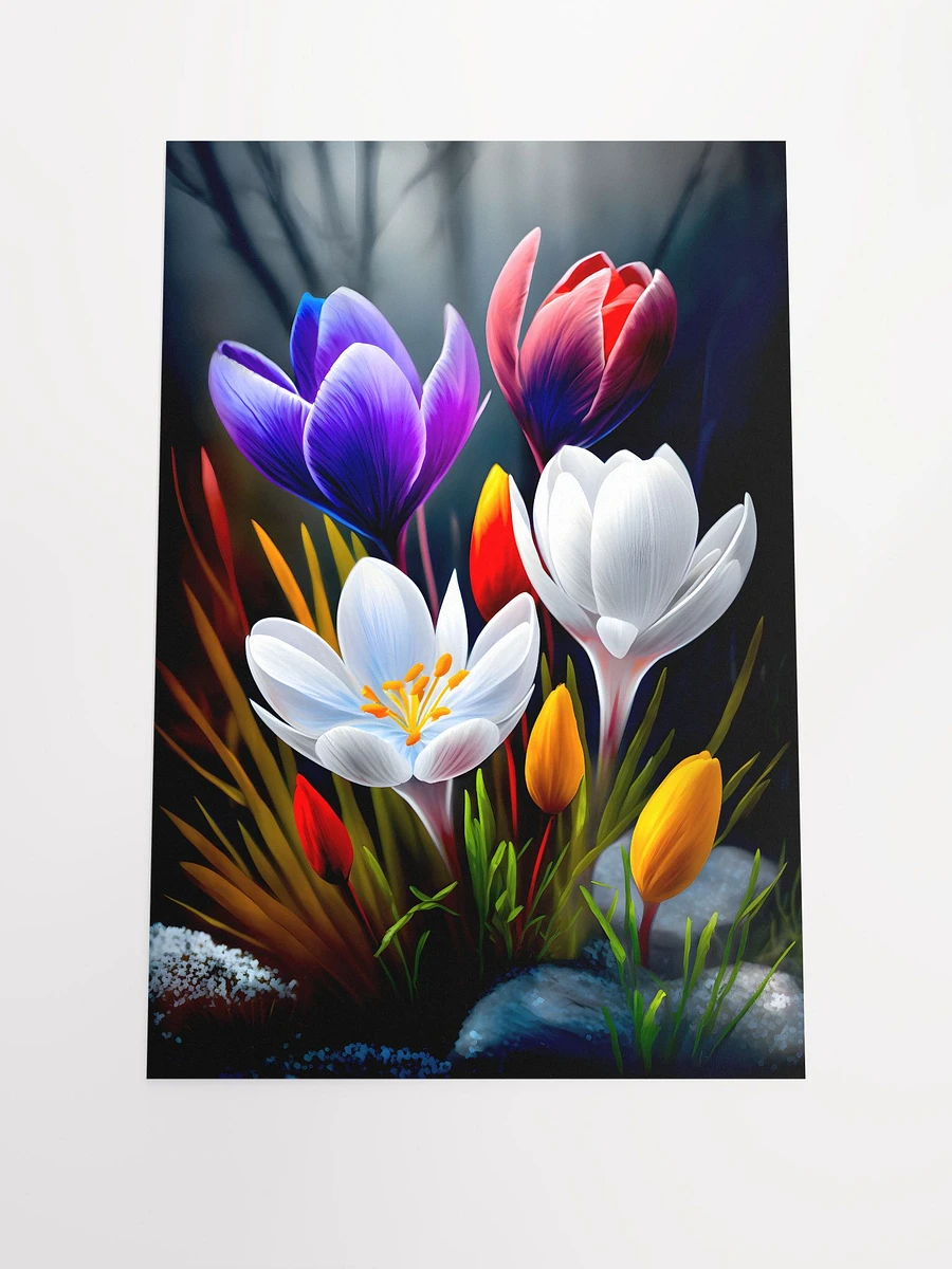 Radiant Spring Crocus Garden - Elegant Bloom Art Print Matte Poster product image (3)
