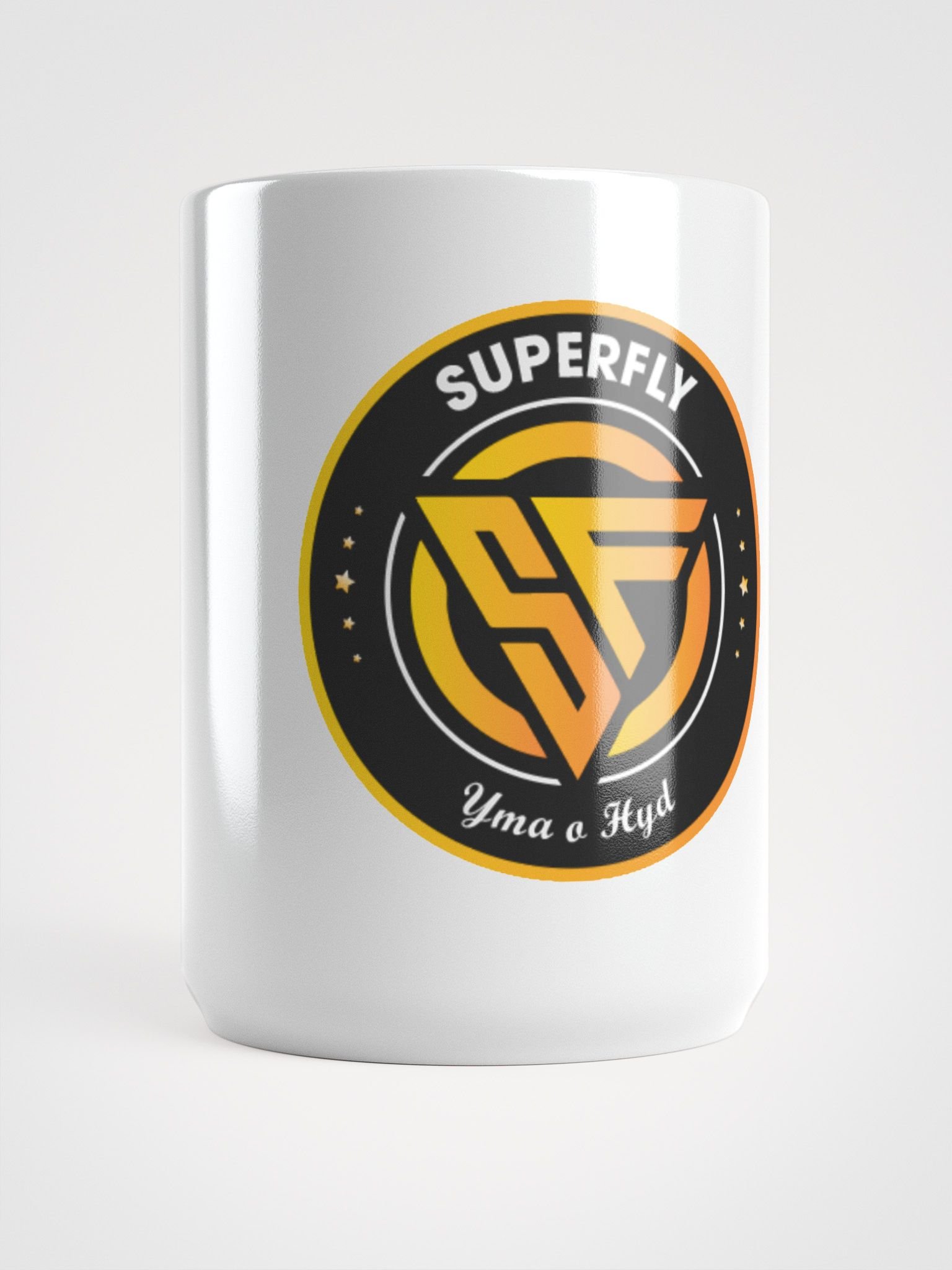 SUPERFLY Logo White Glossy Mug product image (1)