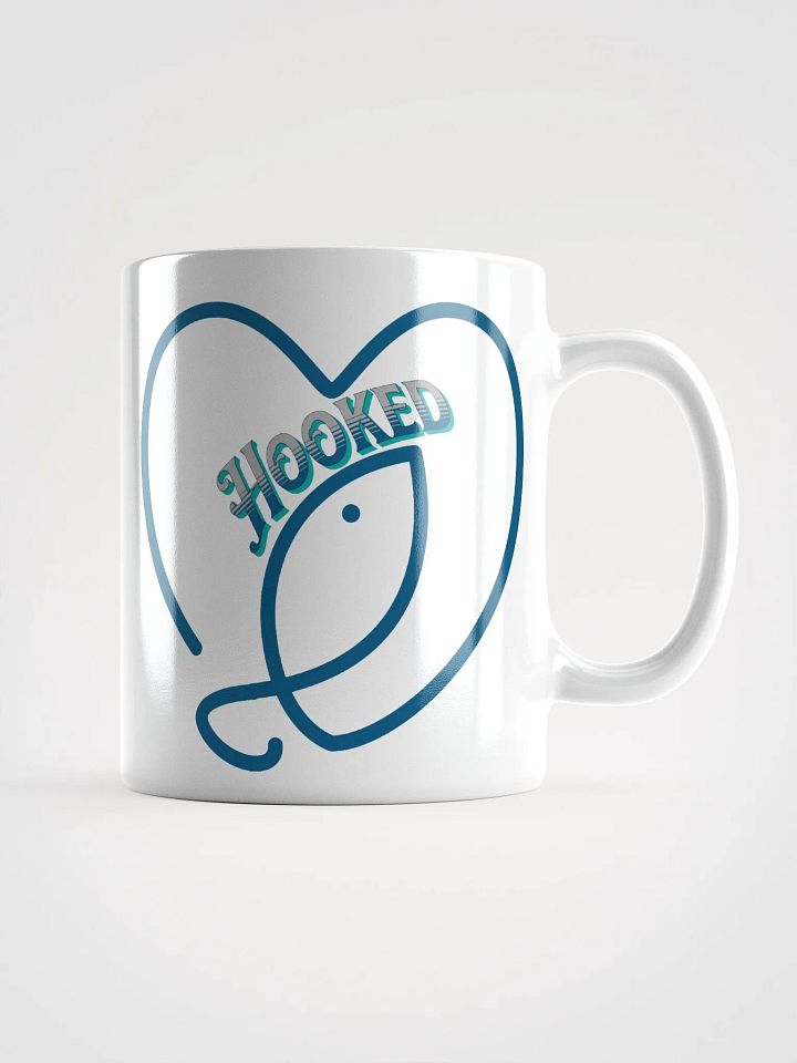 Hooked On Love Ceramic Mug, Heartfelt Connection Mug, Heart & Fish Coffee Cup, Romantic Love Gift, Valentine's Day Gift, Anniversary Present, Fisherman's Birthday Gift product image (1)