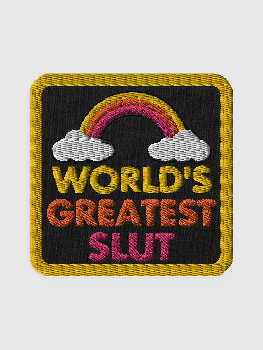 World's Greatest Slut yellow 3 inch patch product image (3)