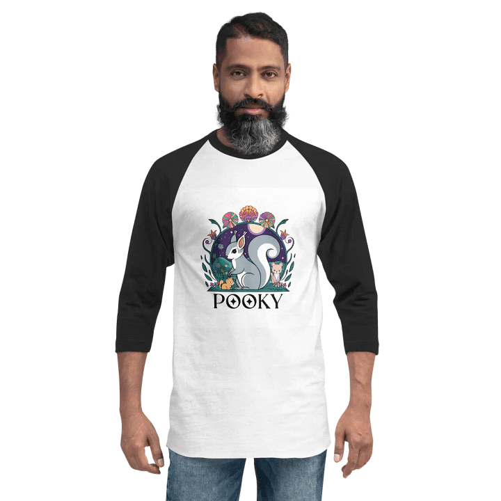 Starry Night Squirrel ¾ Sleeve Raglan Tee product image (2)