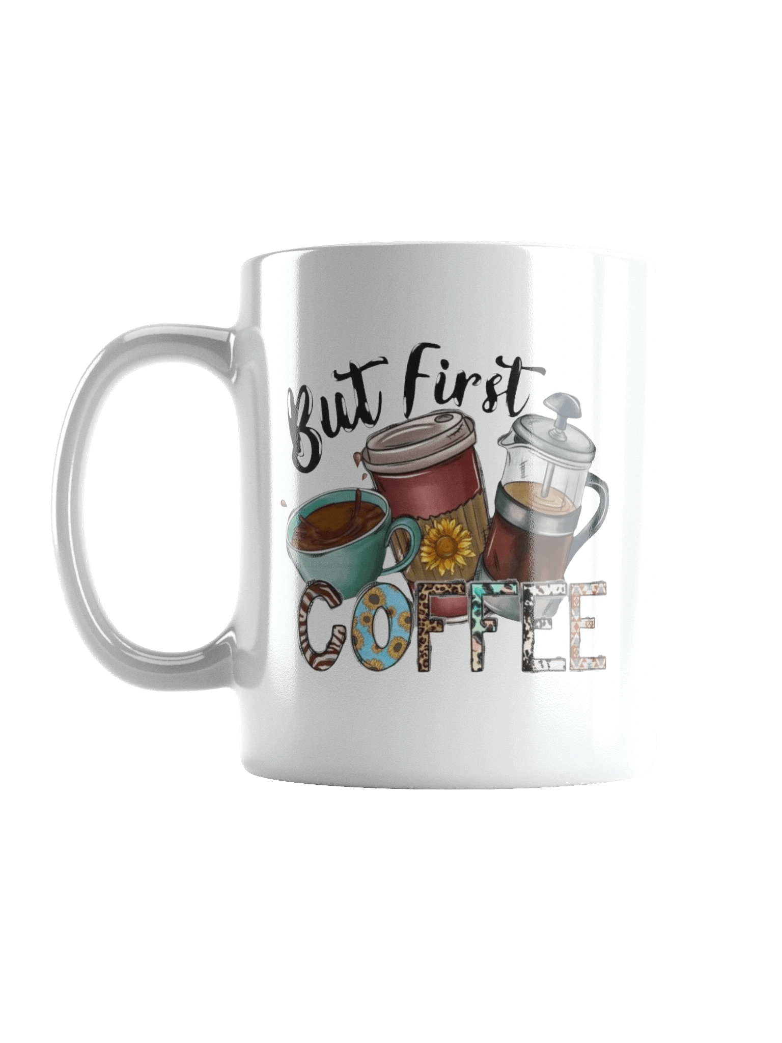 But First Coffee White Glossy Mug product image (2)