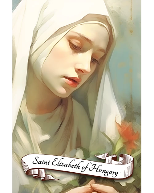 Saint Elizabeth of Hungary Patron Saint of Brides, Charities, Homeless People, Bakers, Hospitals, Widows, Young Students, Matte Poster product image (1)
