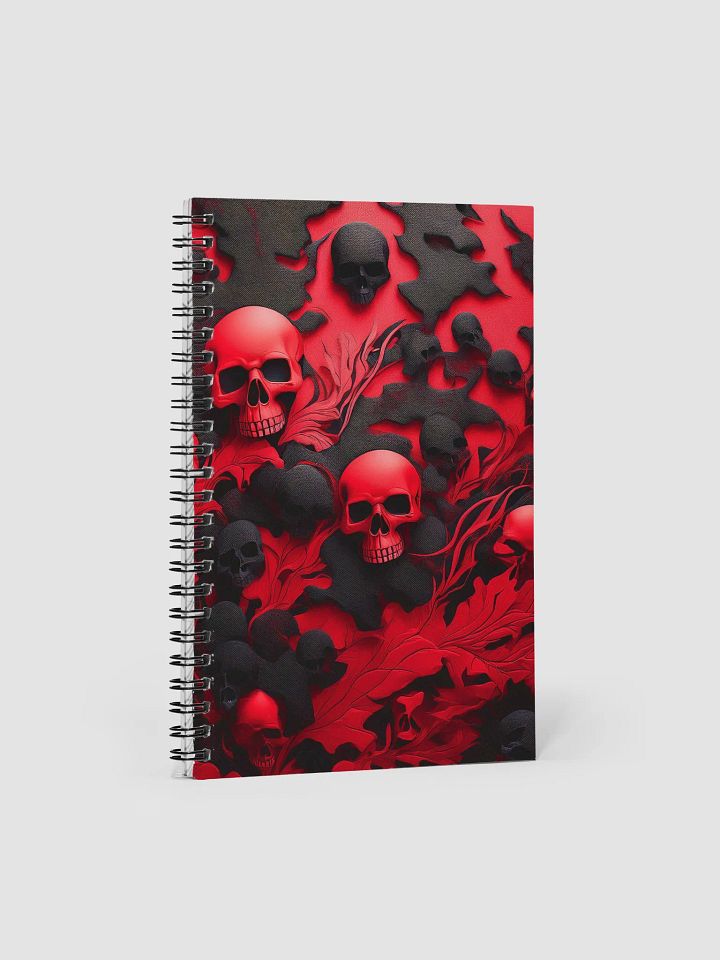 Spiral Notebook black and red skull product image (1)