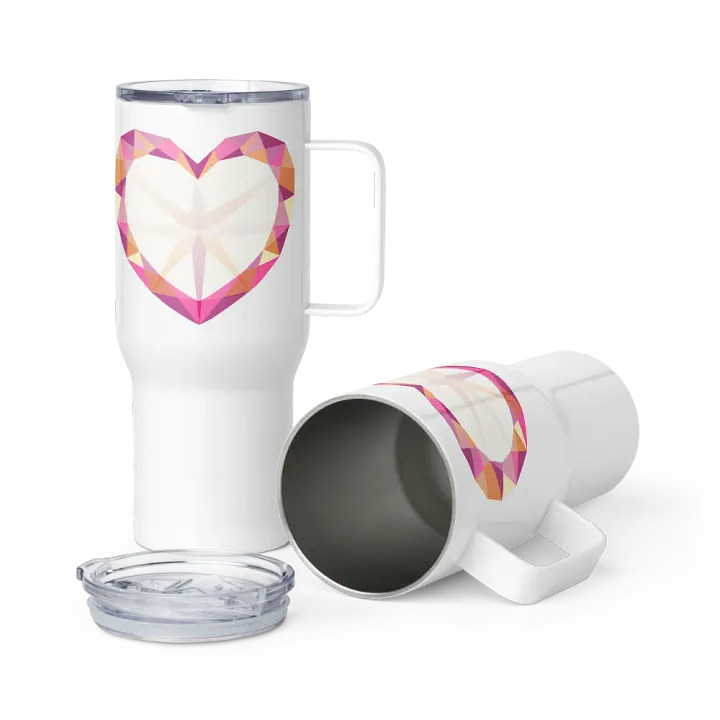 Crystal Pride Heart (Lesbian Pride) Insulated Cup with Handle product image (1)
