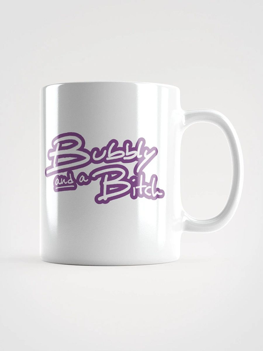 Bubbly and a B*tch (lined design, #763D7D) glossy white mug product image (2)