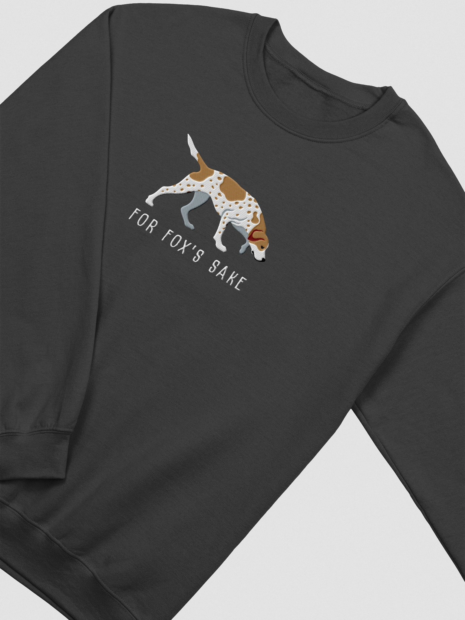For Fox's Sake Sweatshirt (Embroidered) of an American Foxhound(Brown) product image (6)
