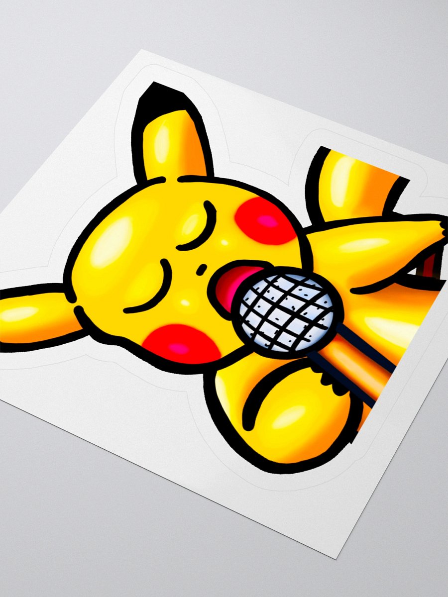 Singing Yellow Electric Mouse Vinyl Stickers (3" x 3") product image (3)