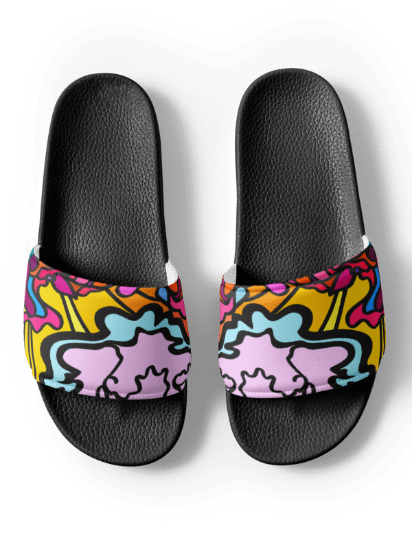 Vibrant Swirls Men's Slides - Wave at Sunset product image (6)