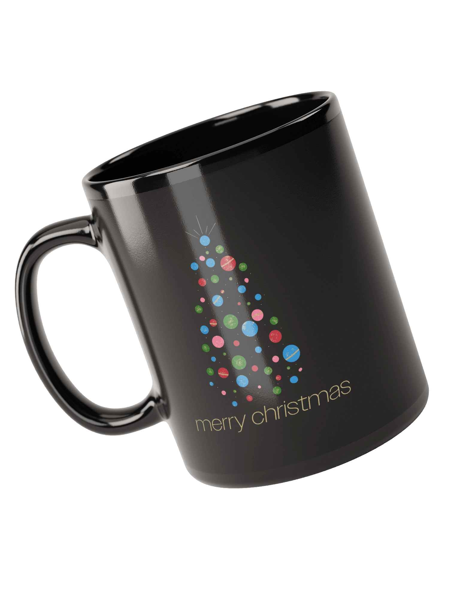 Modern Merry Christmas Tree Black Mug product image (3)
