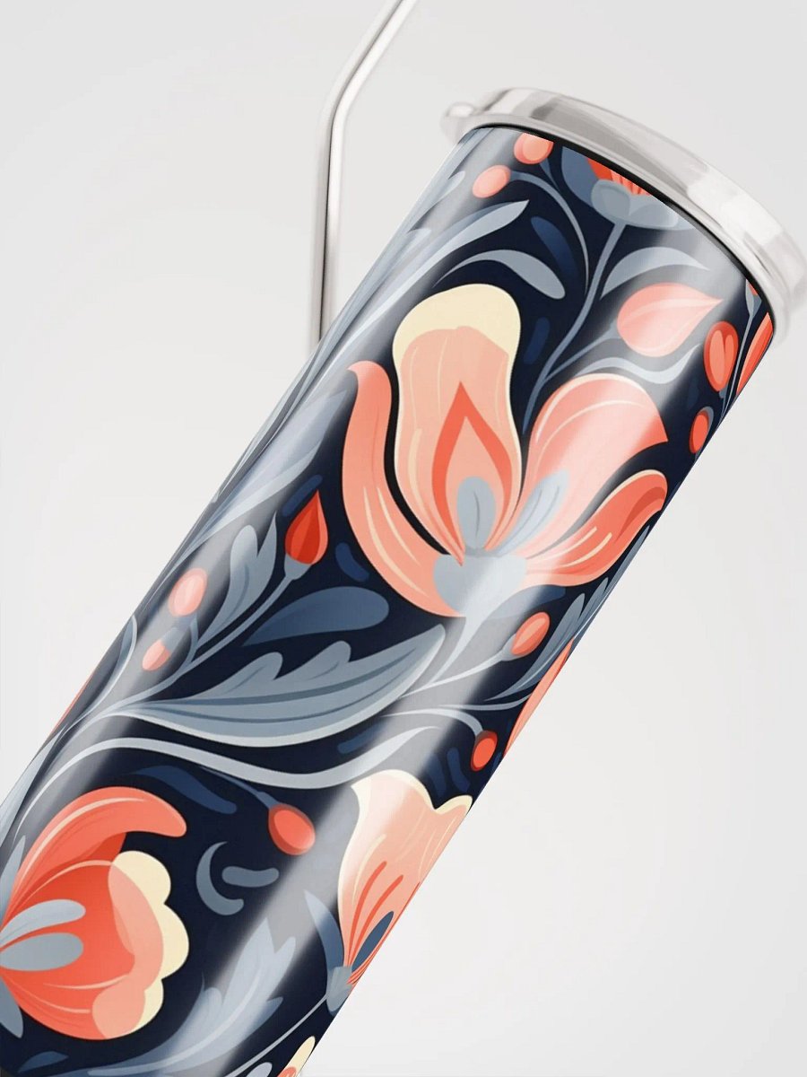 Forest Pastel Red Floral Harmony 20oz Stainless Steel Tumbler – Elegant & Durable product image (5)