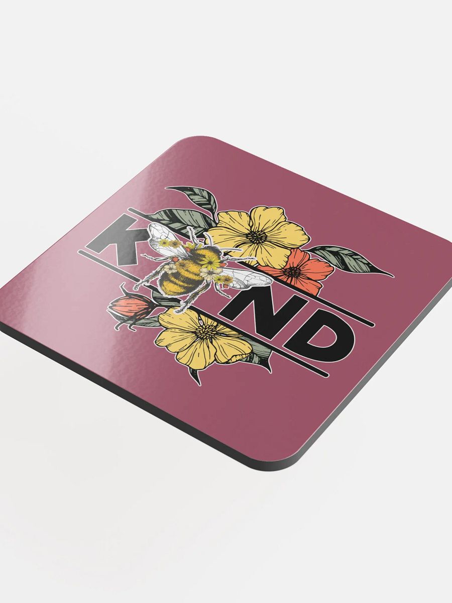 Bee Kind Glossed Cork Coaster product image (4)