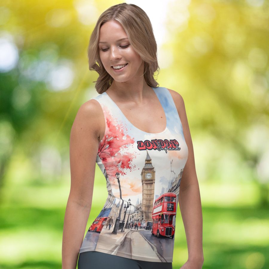 London England Watercolor All Over Print Tank Top product image (3)