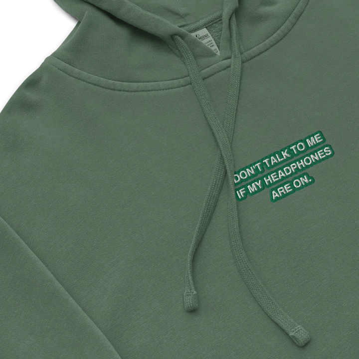 HEADPHONES ON (kelly bubble design 2) embroidered pigment hoodie product image (1)