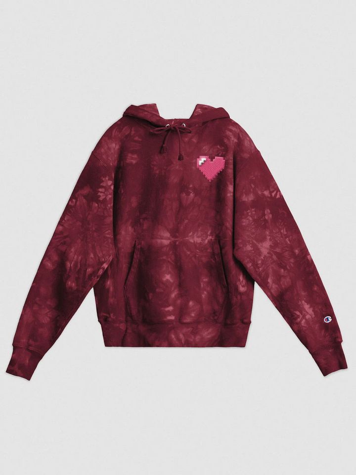 Pixel Heart Champion Tie-Die Hoodie (embroidered) product image (6)