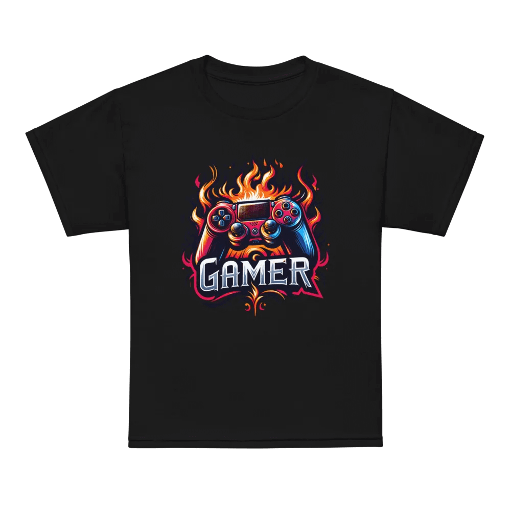 Gamer Flaming Graphic Youth Tee product image (7)