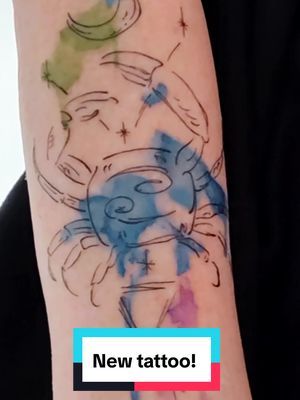 New tattoo! 🫶♋🦀❤️@Lekrib_aarhus Mange tak Emma for an amazing new tattoo! #newtattoo #lekrib #zodiac #cancer♋️ #tattoo #aarhus #denmark #CapCut #emmatattoo 
