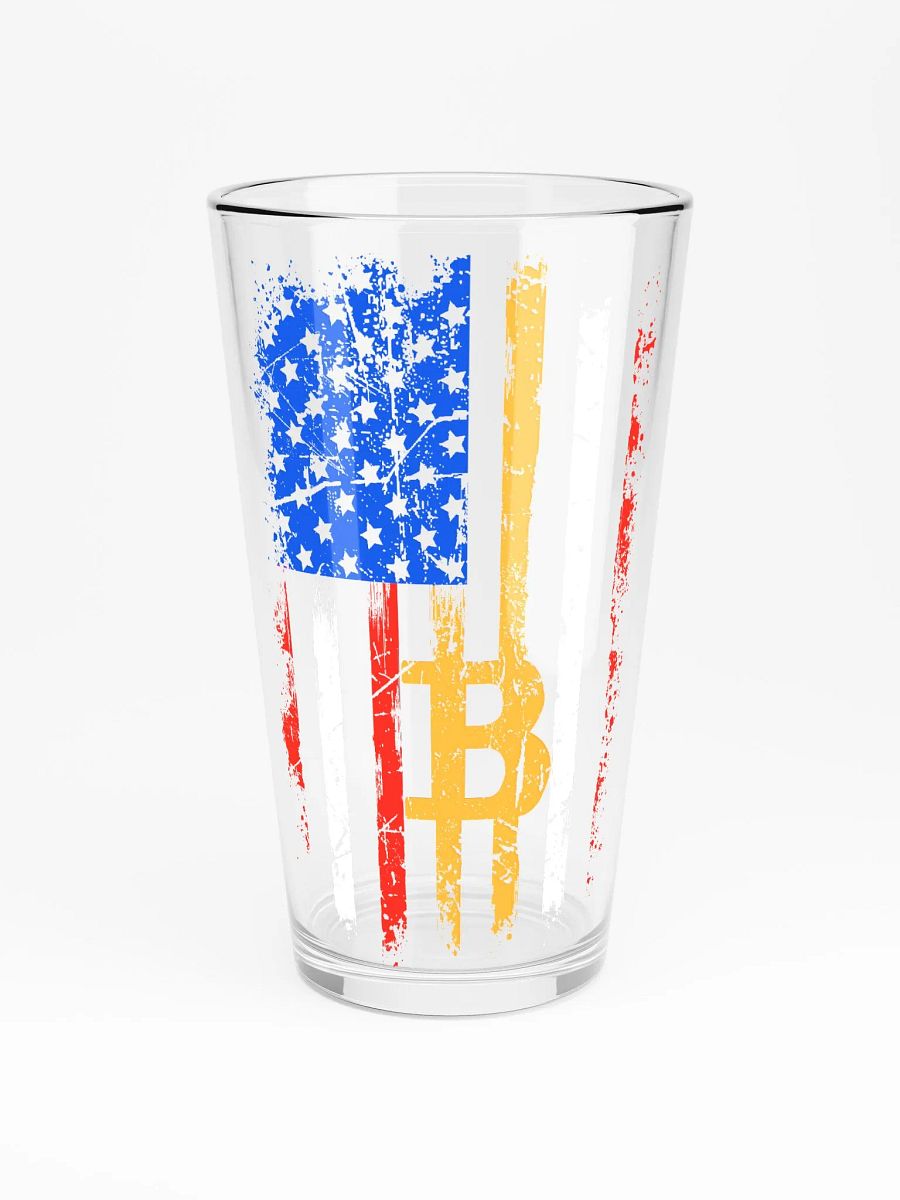 Bitcoin Flag (RWB) Pint Glass product image (3)