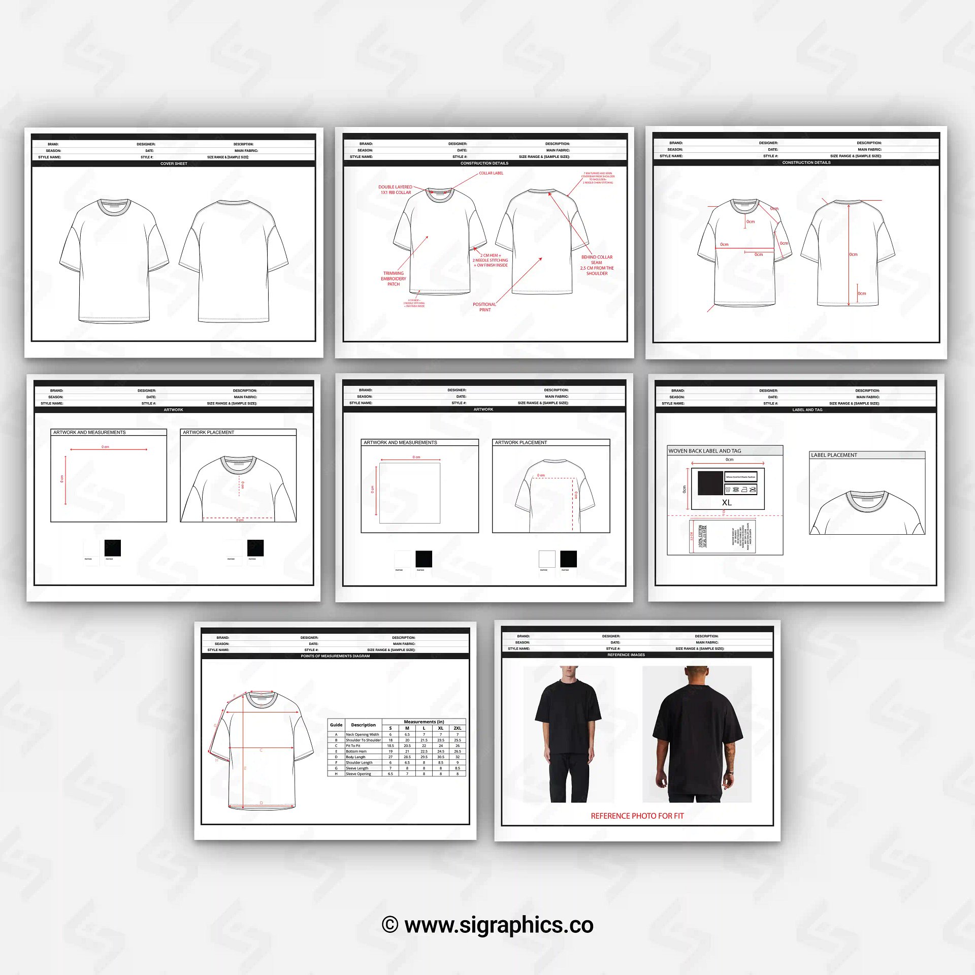 Boxy Oversized T-Shirt Techpack Template product image (3)