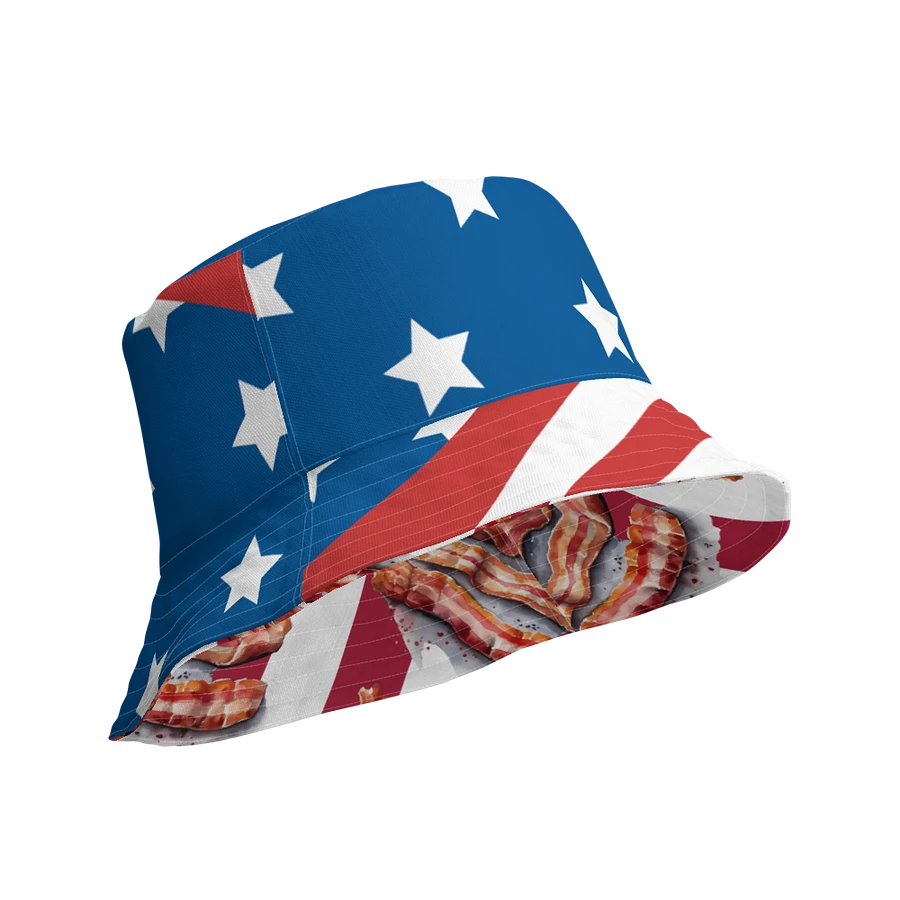 Bacon Strips, & Stars and Stripes Reversible Bucket Hat product image (6)