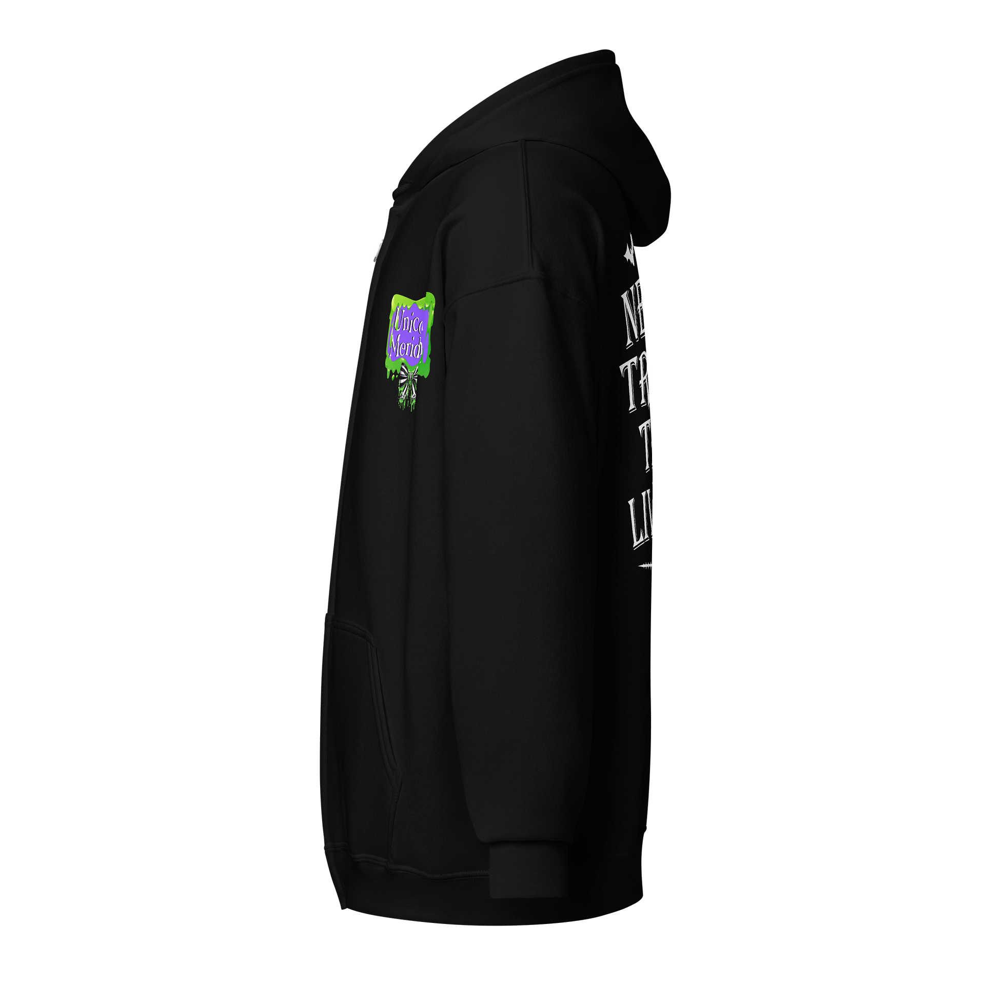 [UM Designs] Never Trust The Living - Unisex Graphic Zip Hoodie product image (3)