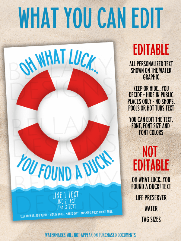 Editable Cruise Ship Duck Hunting Tags product image (3)