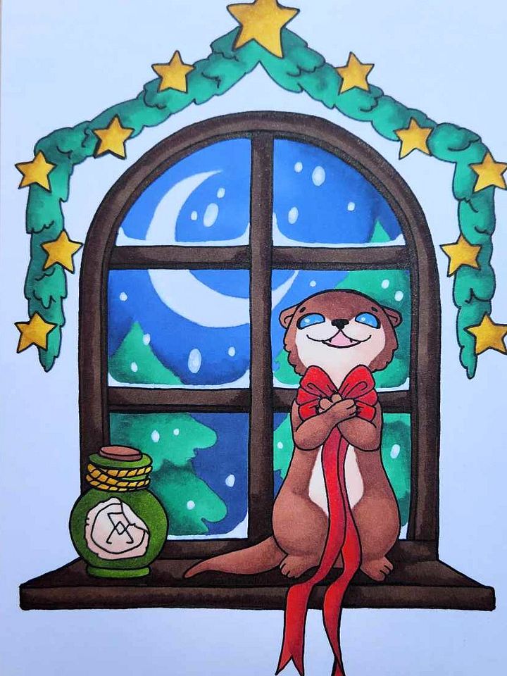Dessin original Noël Loutre product image (1)