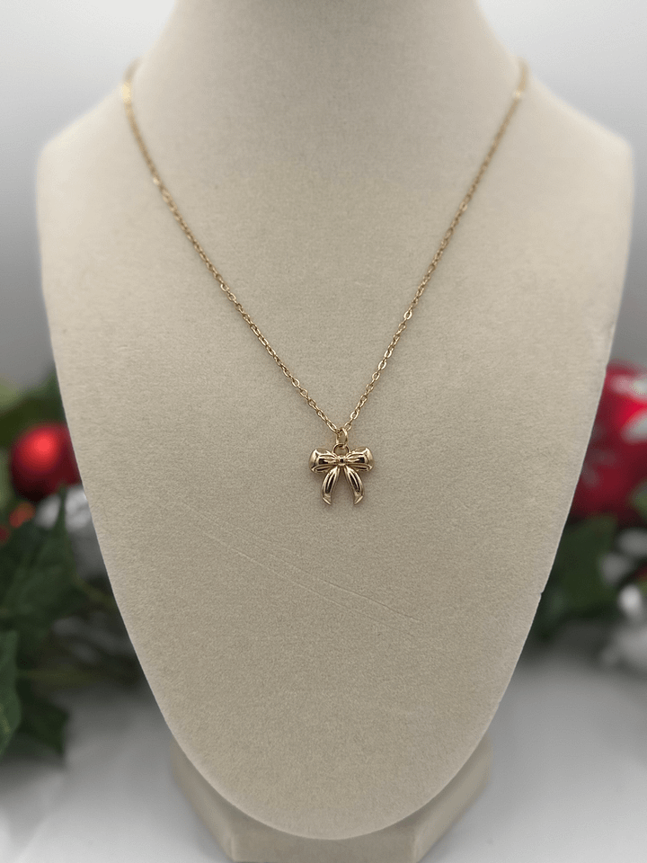 Christmas Bow Necklace (Silver and Gold) product image (2)