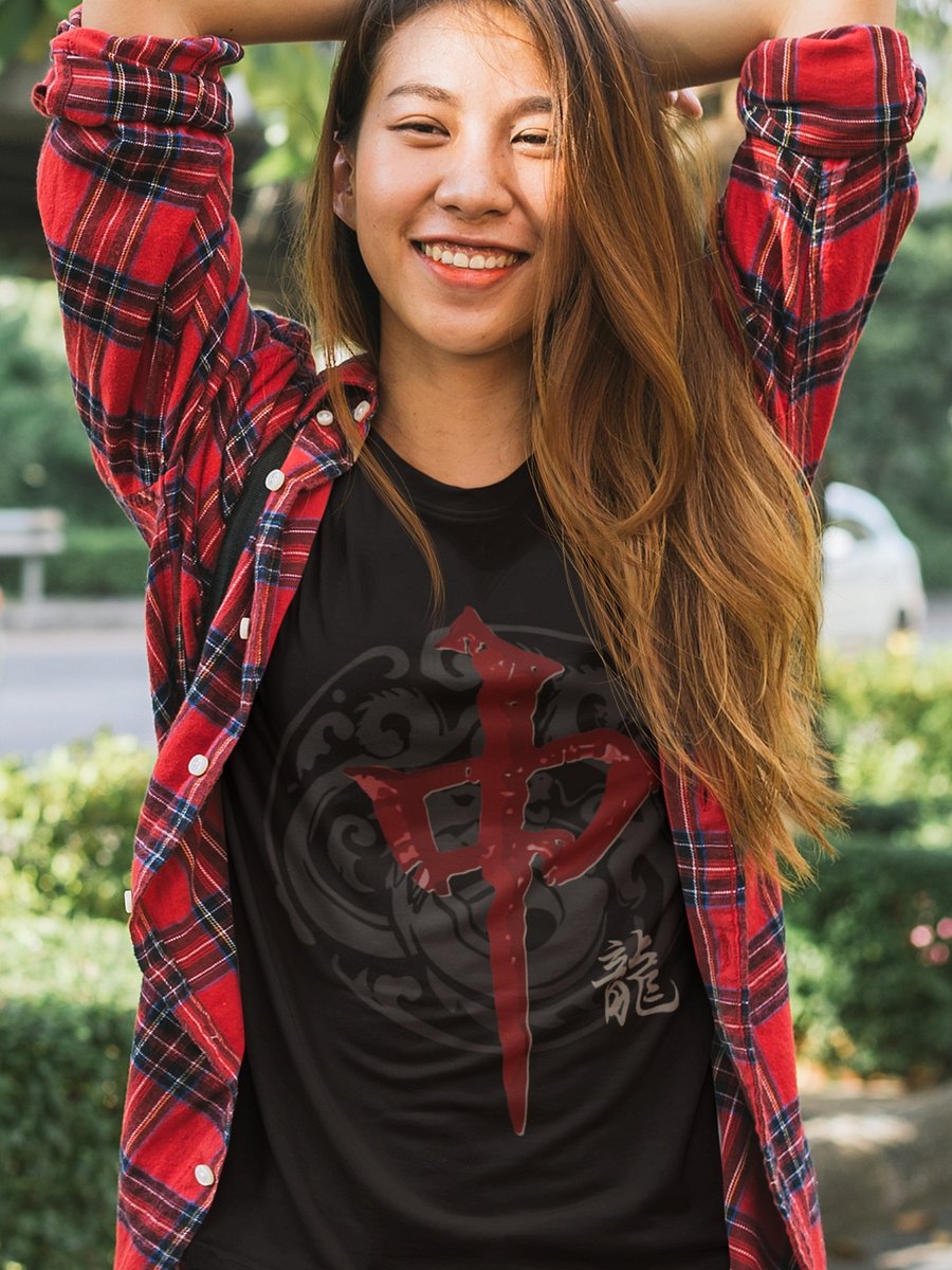 Red Dragon Mahjong Shirt, Board Gamer T-shirt, Black product image (2)