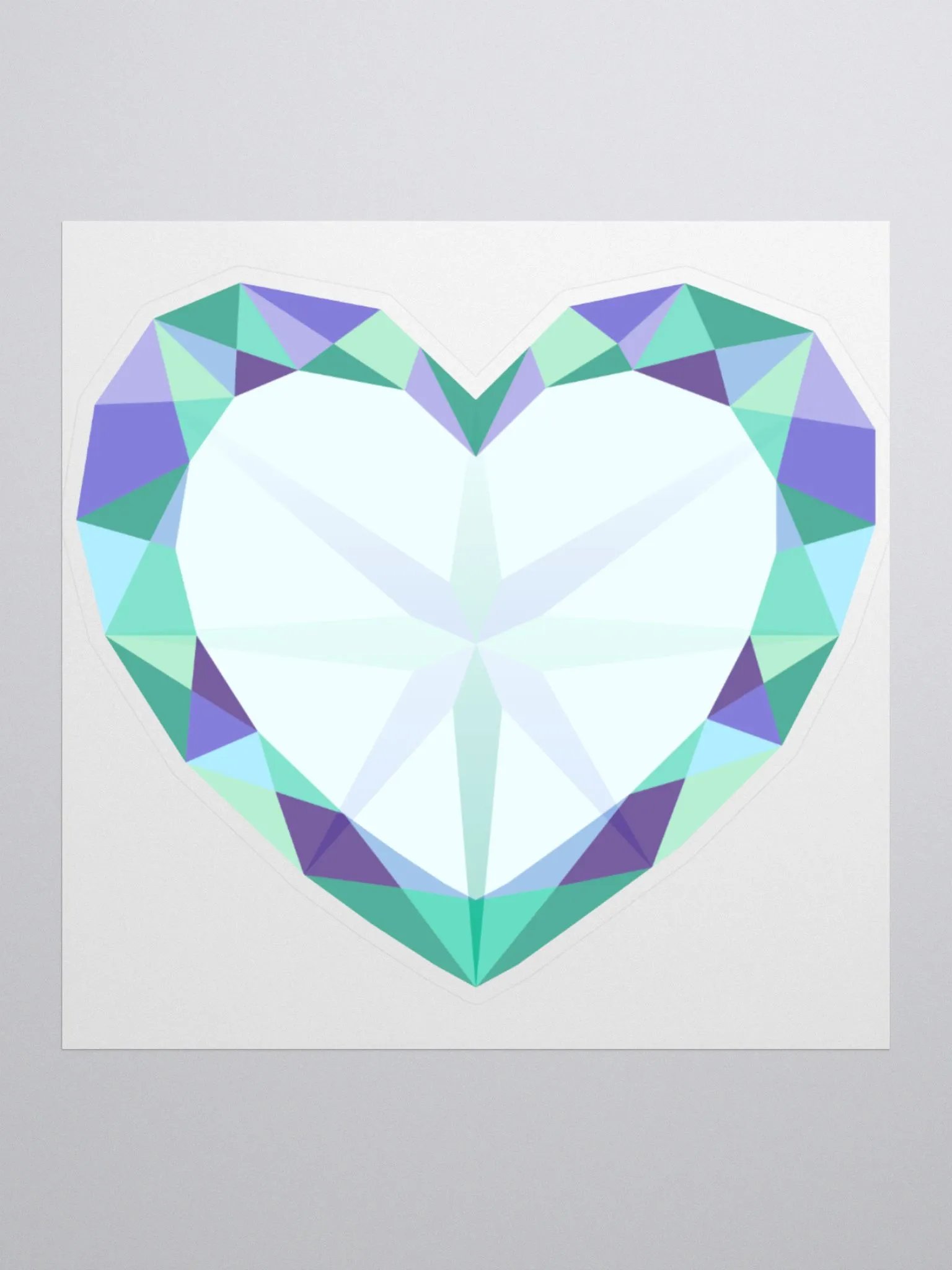 Crystal Pride Heart (Gay Pride) Cut Sticker product image (1)