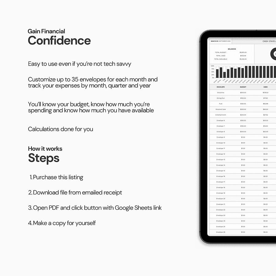 Digital Cash Envelope Budget Spreadsheet System product image (10)