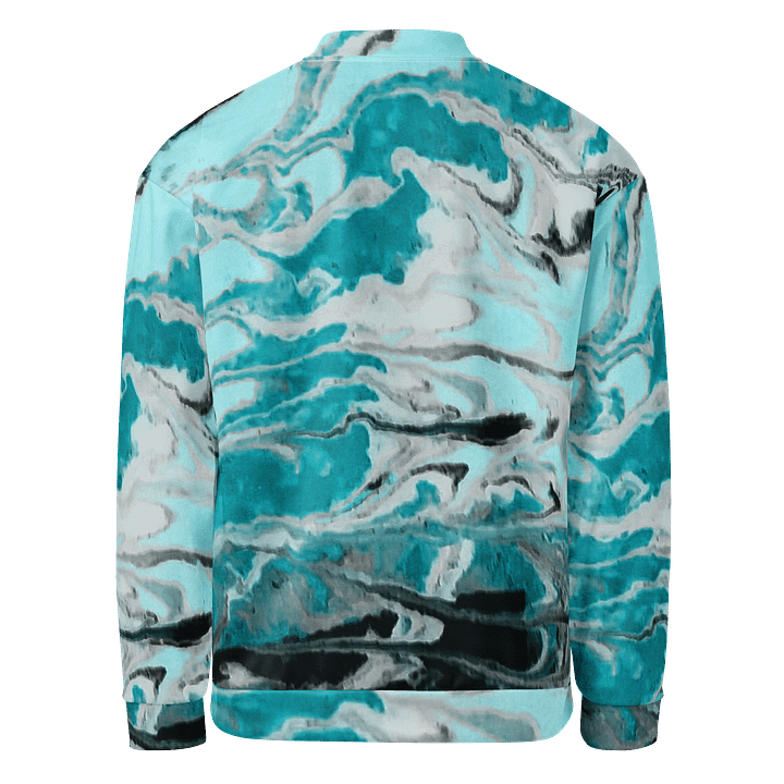 Fluid Turquoise Art Bomber Jacket product image (2)
