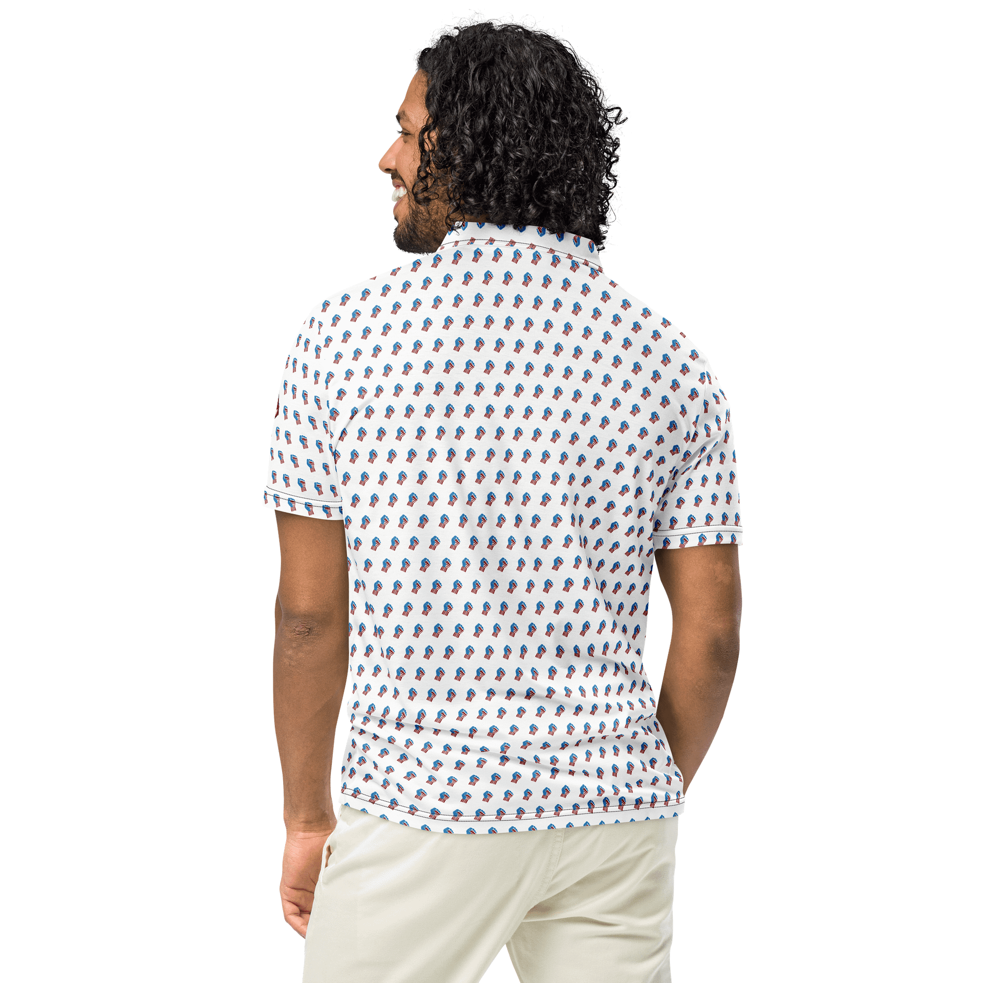 TFOT SlimFit America 1st White Fist Polo Shirt product image (5)